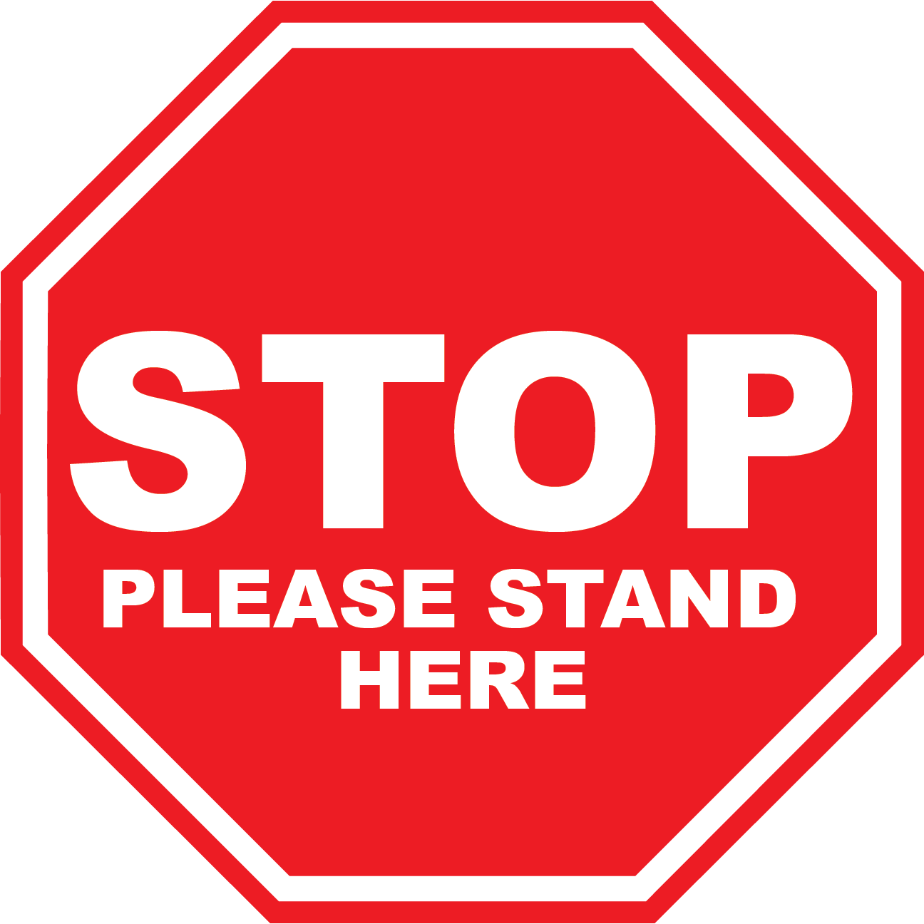 STOP - Please Stand Here - Floor Sign - CYANvisuals