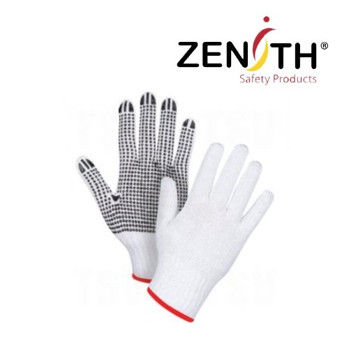 White Poly/Cotton Dotted Gloves - CYANvisuals